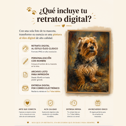 Retrato Premium de Mascota en Óleo